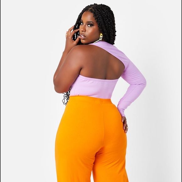 🆕 Rebdolls Bianca Cold Shoulder Bodysuit Purple 2X - Picture 4 of 4